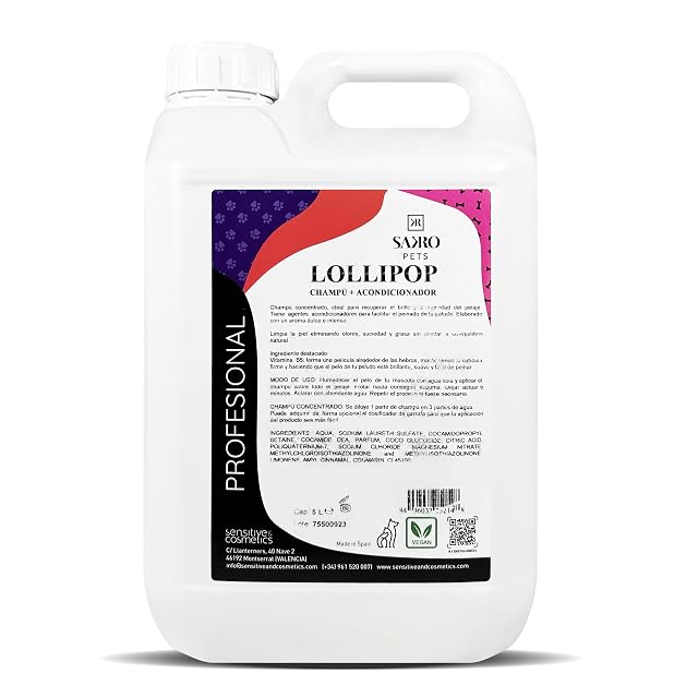 Champú con Acondicionador para Perros Lollypop 5 litros