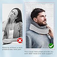 Vista 7 de Almohada de viaje TALLGO, la mejor almohada cervical de espuma viscoelástica, soporte de cabeza, almohada suave de apoyo para la cabeza para dormir