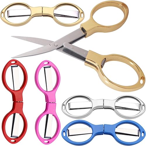 6 tijeras plegables de acero inoxidable antioxidantes, tijeras de seguridad con forma de mini tijeras para uso doméstico y de viaje