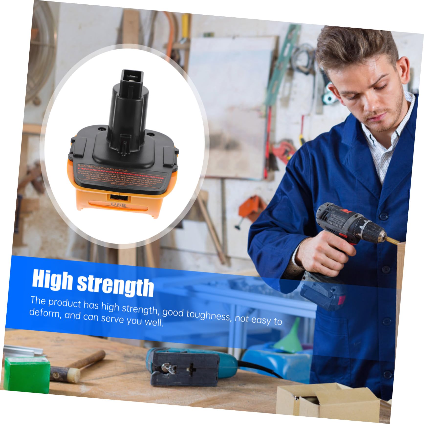Convertidor de Batería 18v/20v a 18v Abs, 2 Juegos | Adaptador de Iones de Litio, Conector de Alimentación, Corriente Nominal 3a y Respuesta de Emergencia