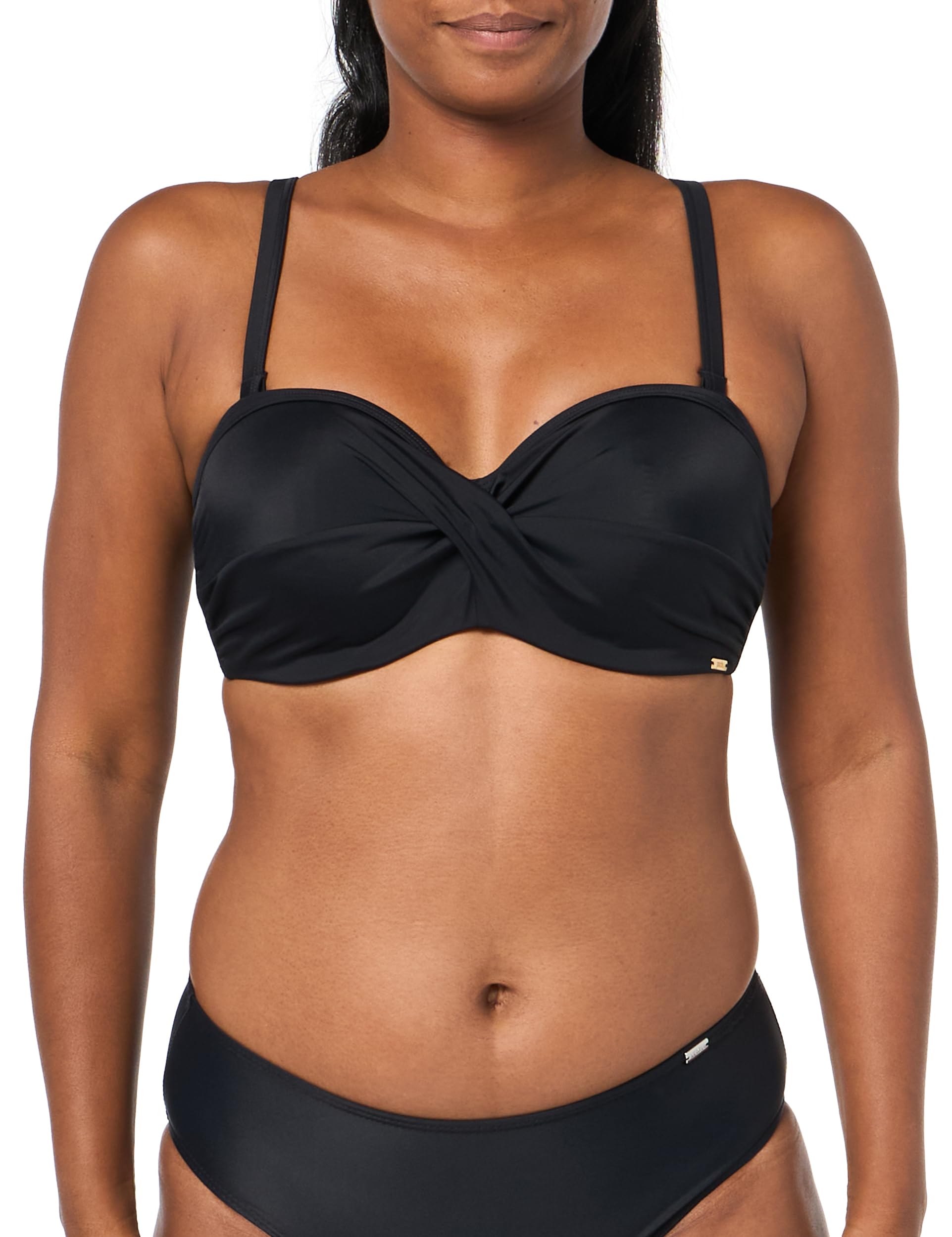 SW1303 Panache Anya Riva Twist Bandeau Bikini Top - SW1303 Black