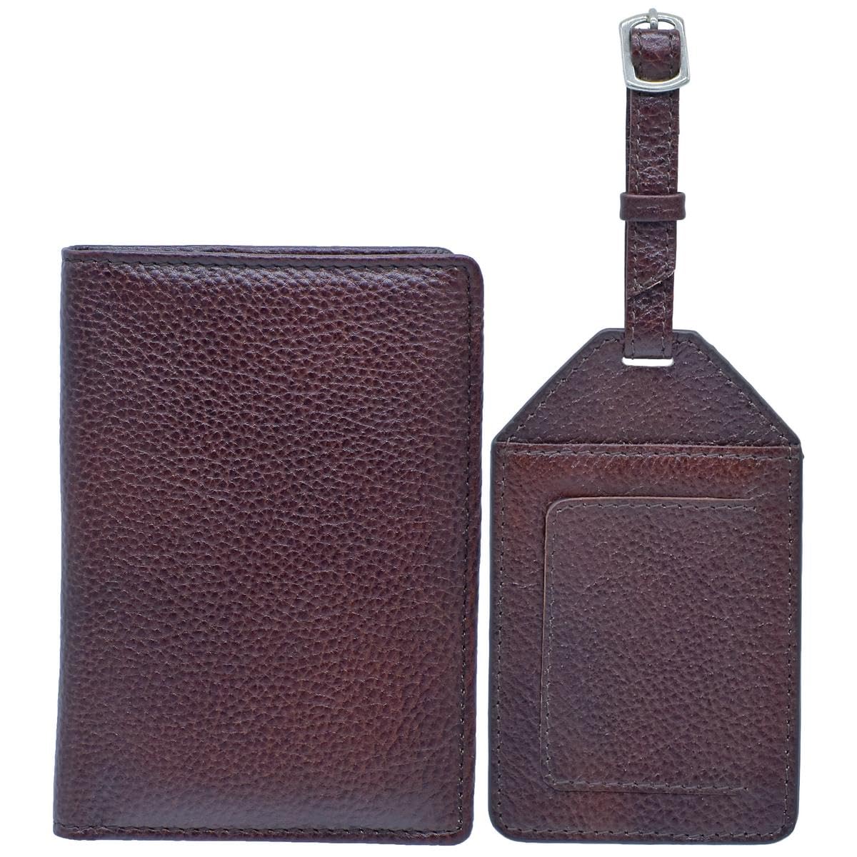 Passport Holder and Luggage Tag 2-in-1 Gift Set | Premium Travel Accessory Combo | Ideal Corporate & Personalized Travel Gift (Brown)-image-30