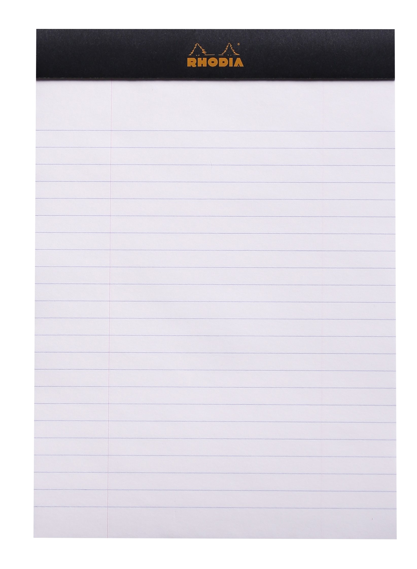 RHODIA 166009C - Bloc-Notes Agrafé N°16 Black - A5 - Ligné - 80 Feuilles Détachables - Papier Clairefontaine Blanc 80 g/m² - Couverture en Carte Enduite - Paquet de 10 blocs