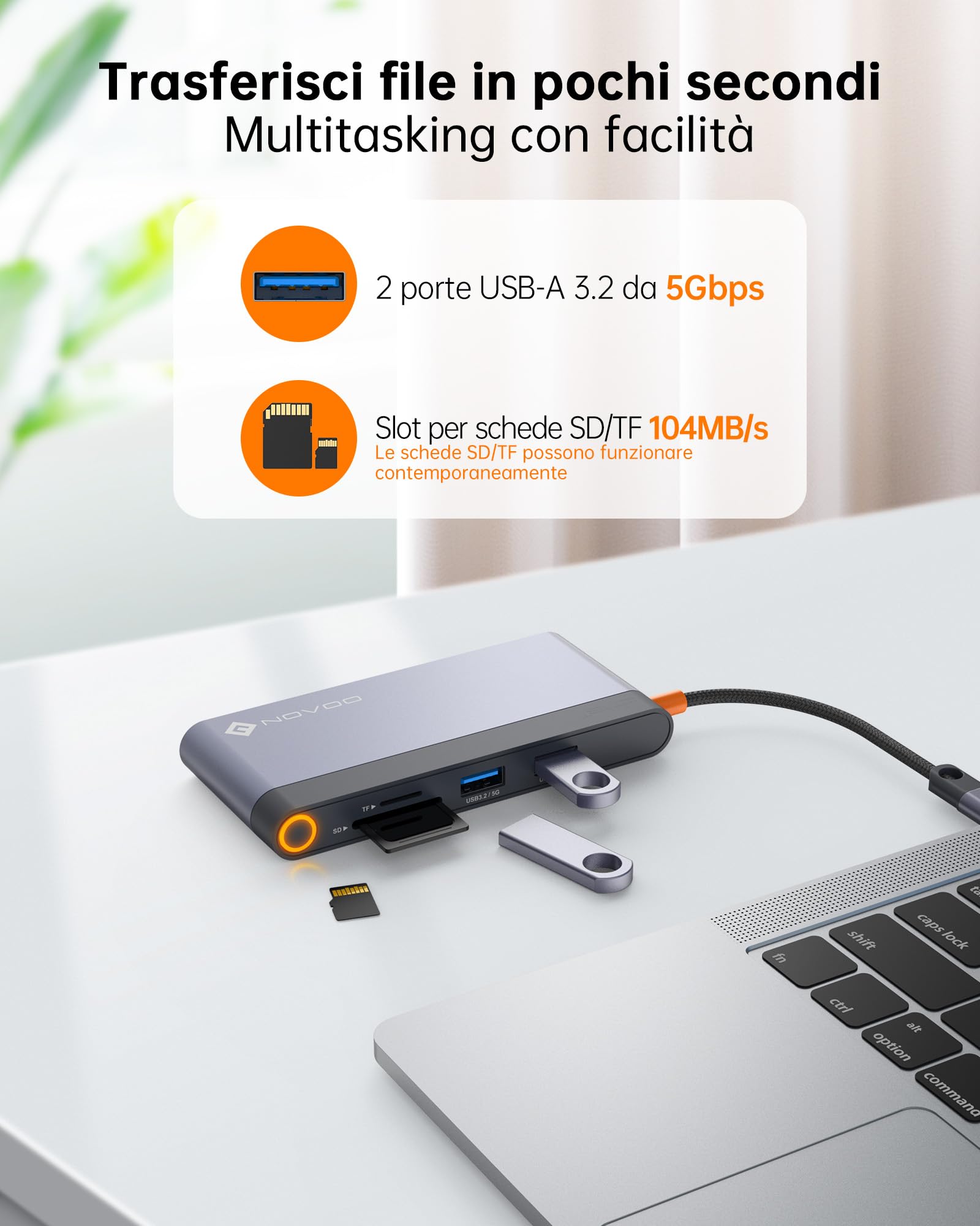 Dual Monitor Laptop Docking Station - 8 in 1 USB C Hub Multiport Adapter with 2 HDMI 4K 60Hz, 1Gbps Ethernet, 100W PD, 2 USB 3.2, SD TF Card Reader Compatible with MacBook/Dell/HP/Lenovo