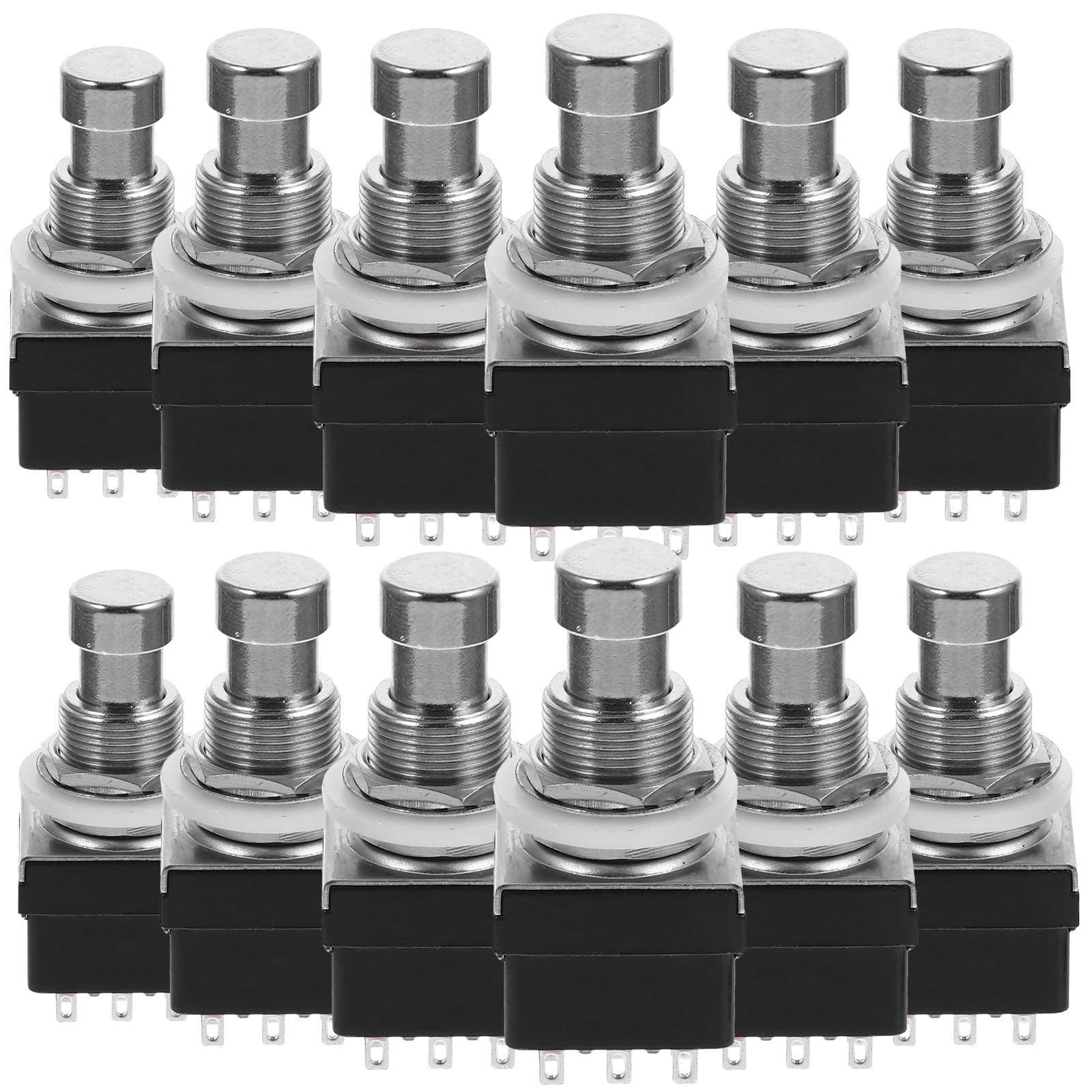 Lot de 12 Pédales D'effet pour Guitare 3dpt, Interrupteur à 9 Broches, Accessoire Noir Compatible Amplificateur, pour Guitare Acoustique et Basse, Indispensable pour Maintenance