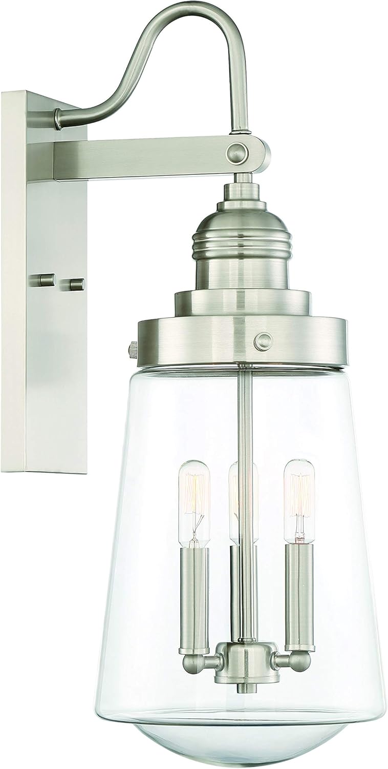 Savoy House 5-2068-SN Macauley 3-Light Wall Lantern (10" W x 24" H)