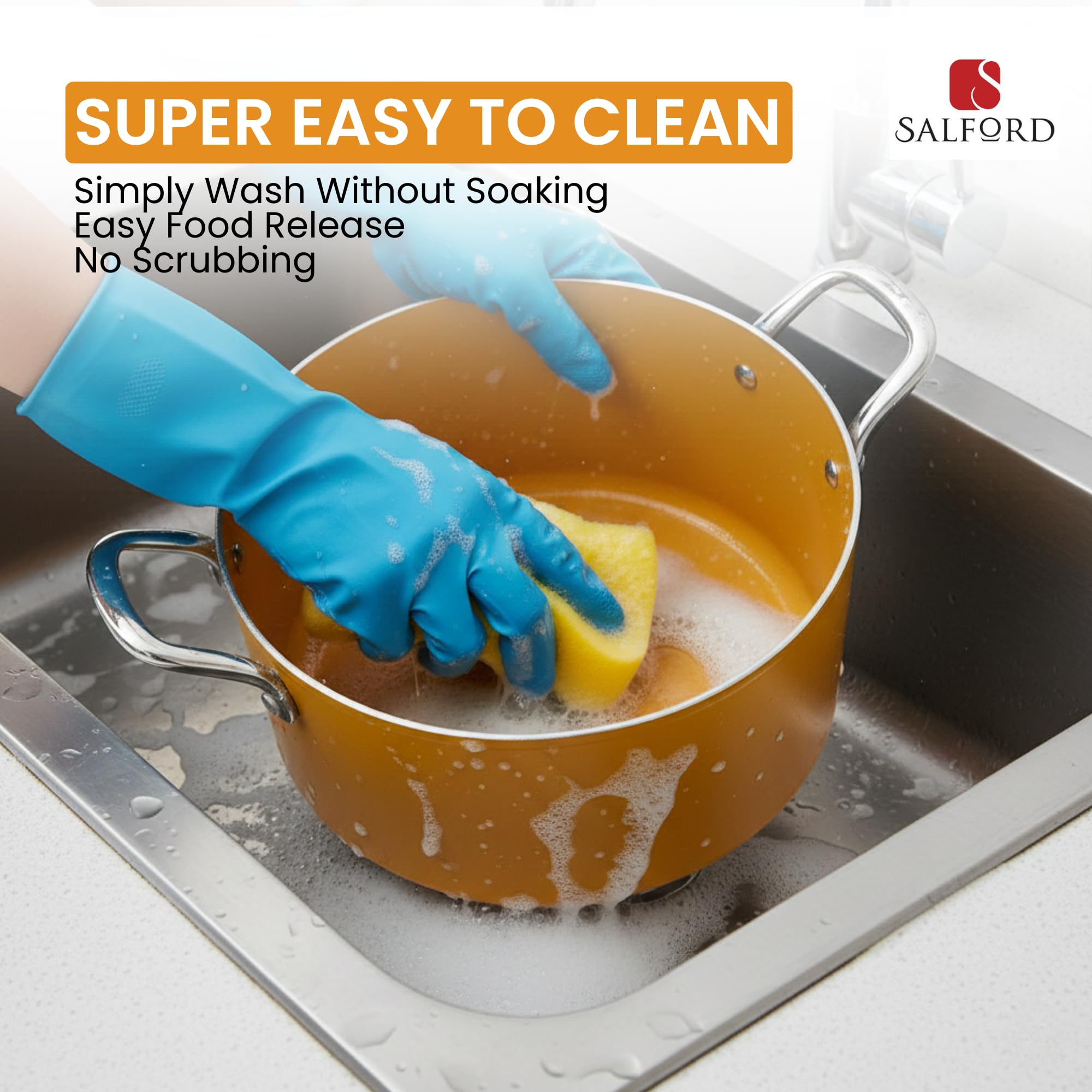 Salford Yellow Casserole - Durable & Non-Stick -5