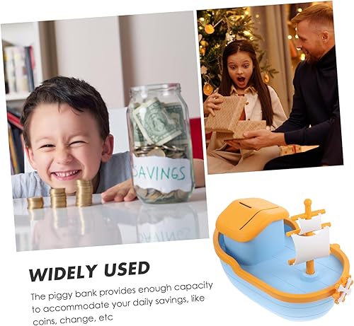 Miniatura 7 de ibasenice Alcancía pirata Alcancias de Dinero para adultos Novedad Hucha Modelo Pirata Cambio de Jarra Chica Juguetes Alcancías Niños Velero Niño