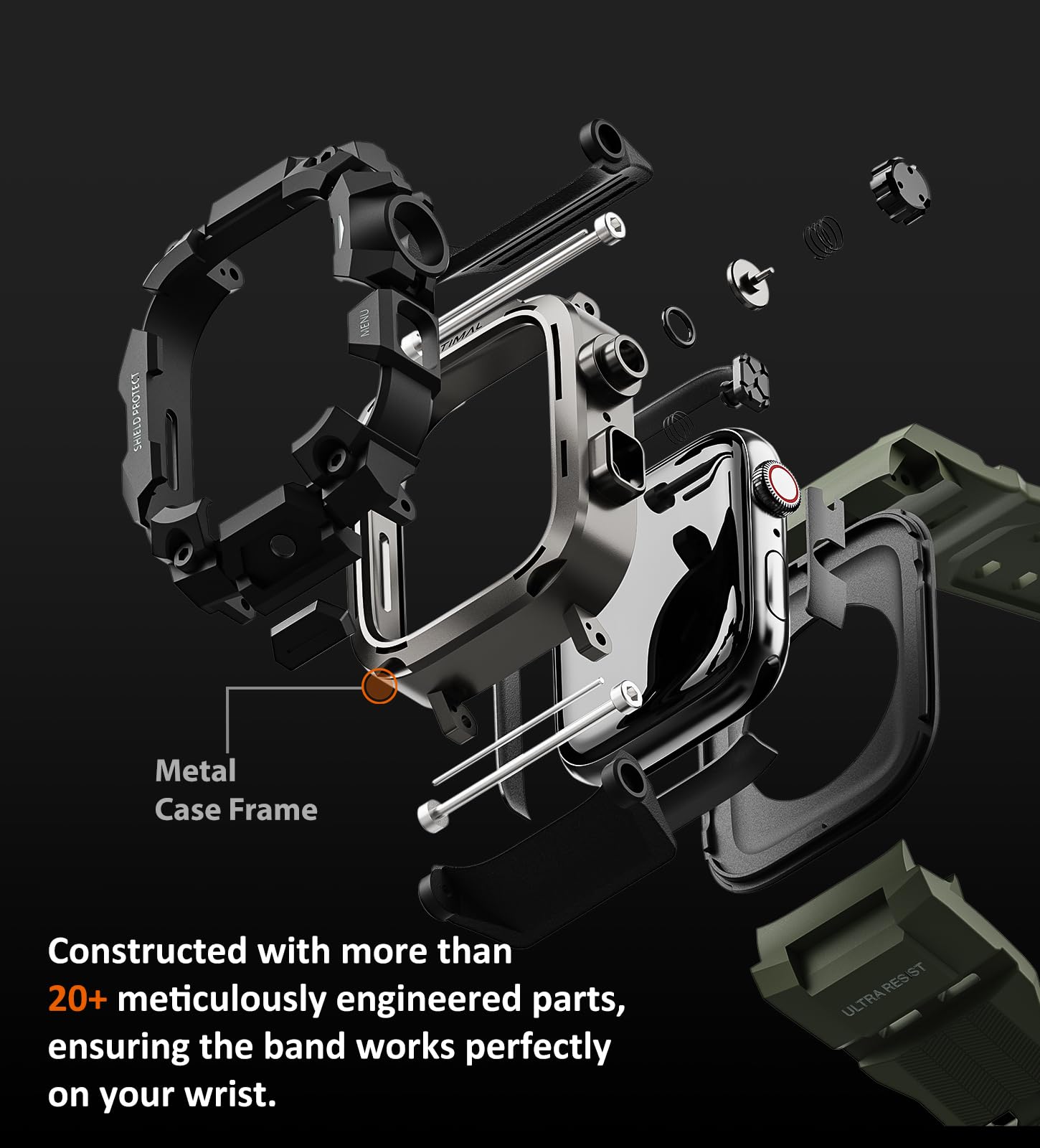 ULTIMAL Rugged Case with Band for Apple Watch Straps 46mm, Compatible with Apple Watch Series 11/10 Band - Image 4