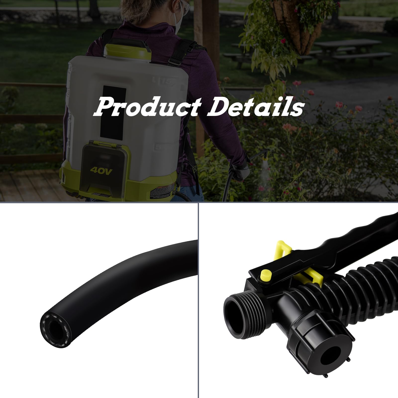 XTPTFABS 564605002 Mango de gatillo y manguera compatible con Ryobi P2804 One+ pulverizador de mochila de 4 galones (mango de gatillo y manguera)