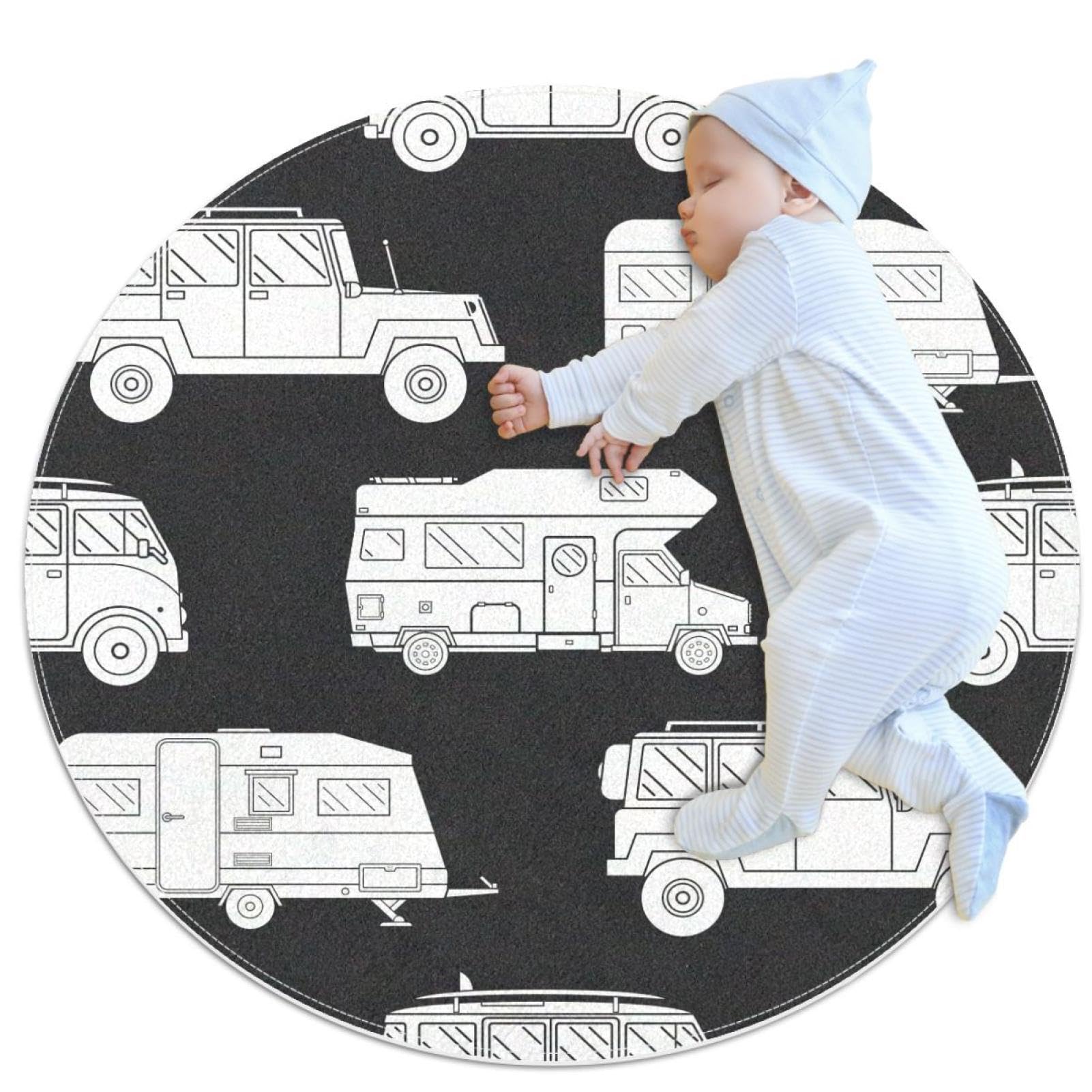 Tapis de salle de bain voyage camping-car paillasson canapé rond 1m