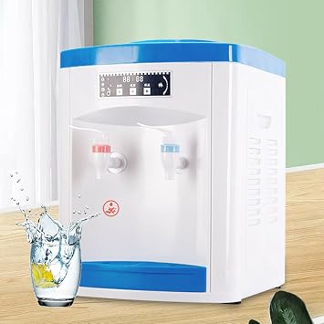 Electric Water Cooler Dispenser, 110V Desktop Hot and Cold Water Cooler Dispenser 10x9x13 Top Loading Automatic Drinking Machine for Home Office 5L-18L Bottle Water
