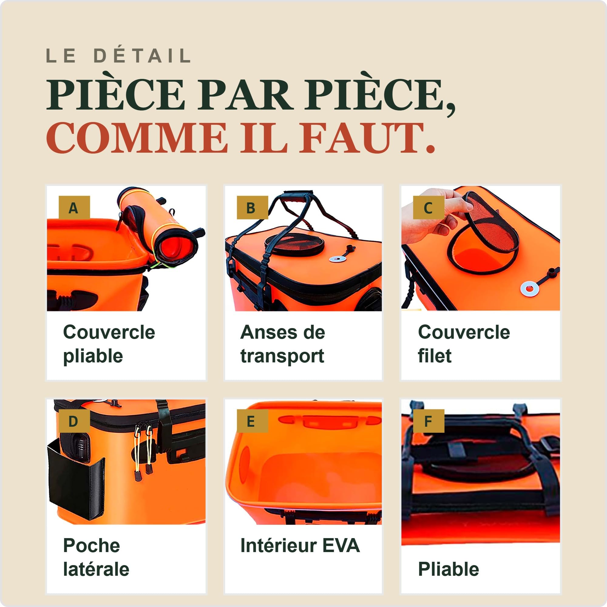 Seau pour Appât de Pêche, Différentes Tailles et Couleurs, Articles Résistants, Gardez Vos Appâts en Vie Plus Longtemps, Seau pour Pêcheurs (30L, Noir)