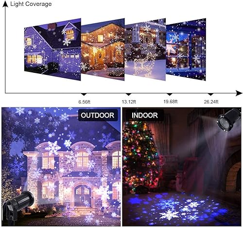Miniatura 4 de Proyector de tormenta de nieve de Navidad, luces de estaca de jardín al aire libre, luces LED de copo de nieve, impermeables, paisaje, remoto, copos