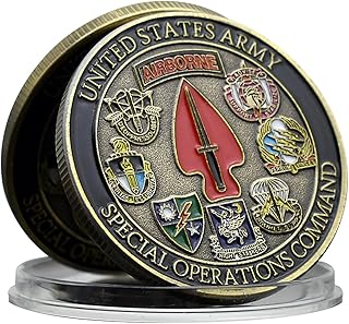 U.S. Army Special Operations Command Challenge Coin - Military SOCOM Coin with Airborne & Wings Design