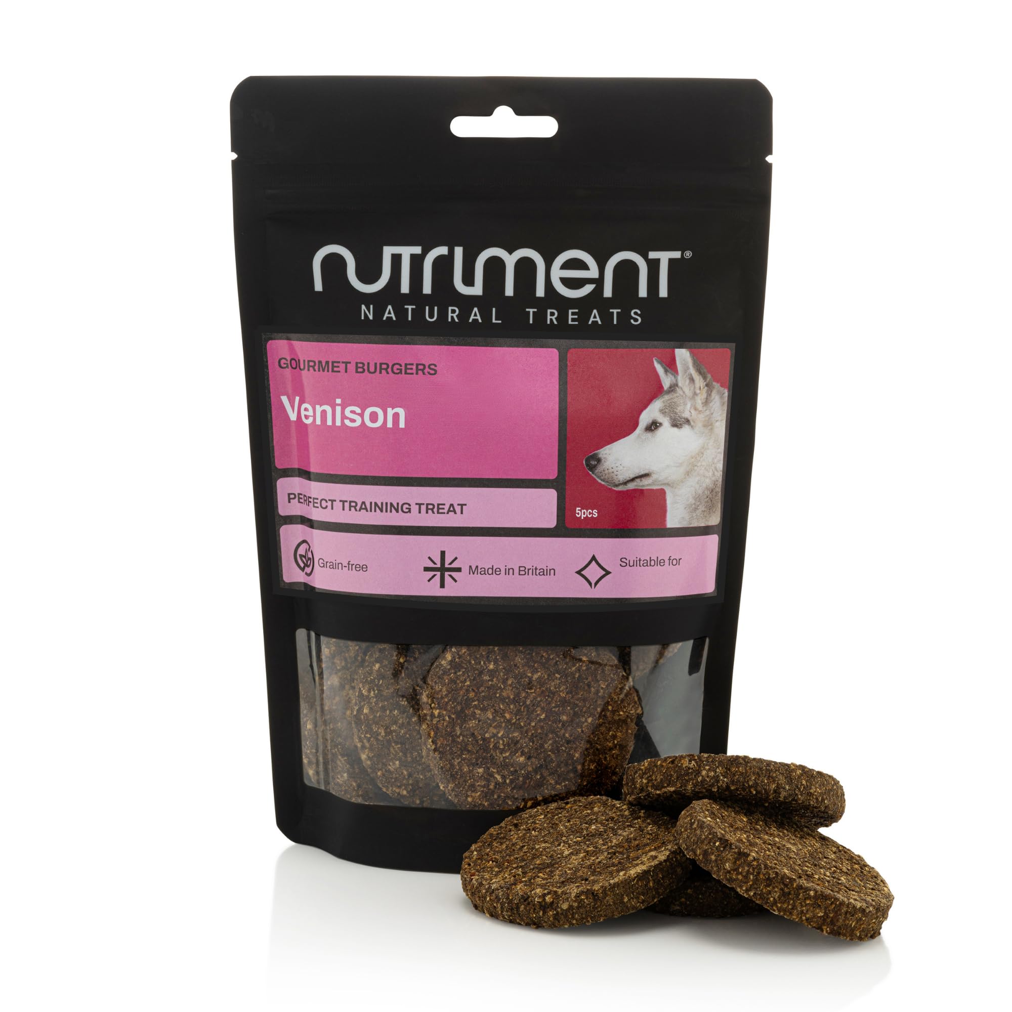 Natural Treats Gourmet Venison Burgers (5pcs) Grain Free Low Fat High Protein Treats