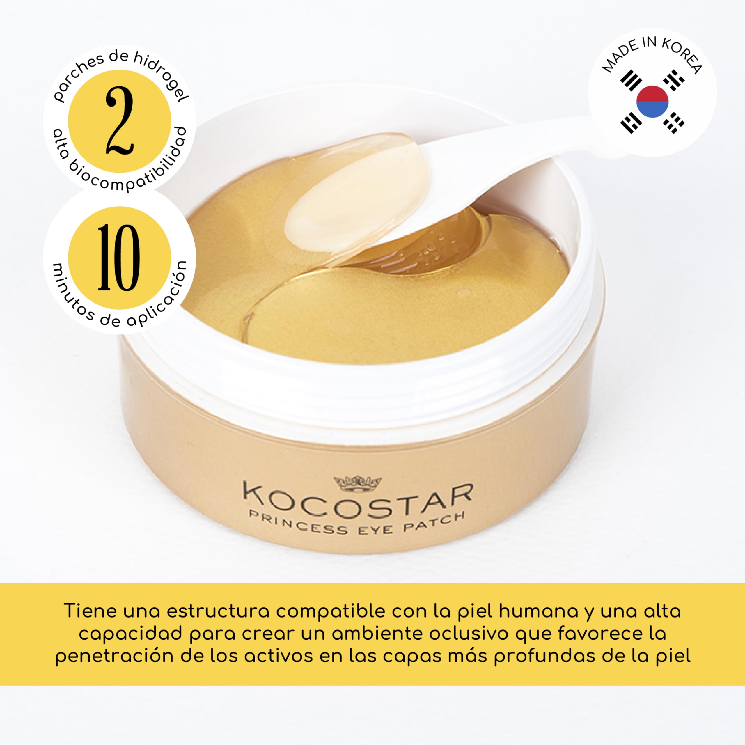 KOCOSTAR Princess Eye Patch Gold 30 paia cuscinetti occhi coreani occhiaie rughe linee sottili oro 24 carati niacinamide olio lavanda anti-invecchiamento