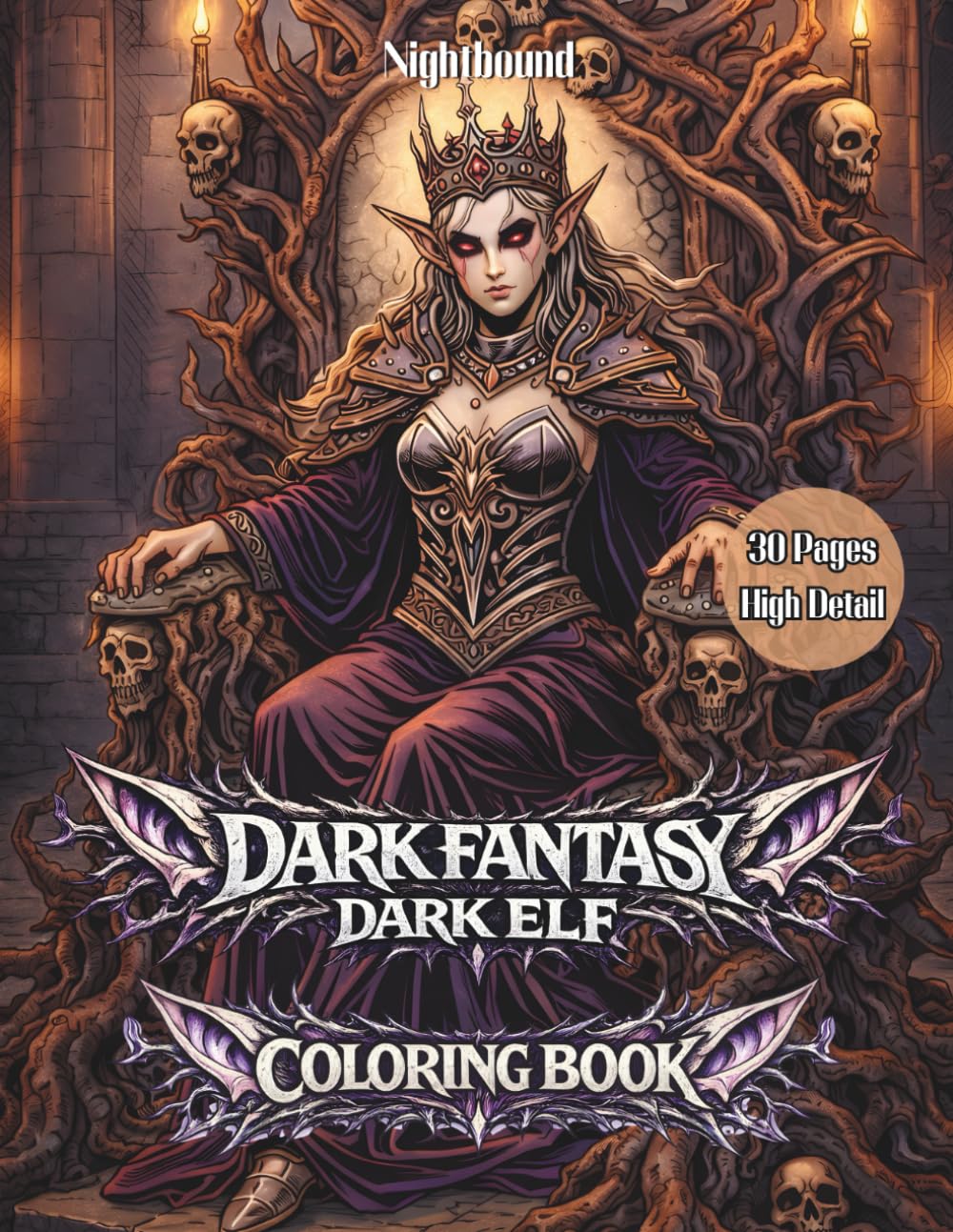 Dark Fantasy: Dark Elf – Vol. 1 An Adult Coloring Book for Focus and Relaxation