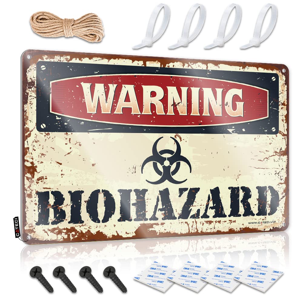 Backyard Accessories, Funny Wall Signs Kitchen Bar Custom Warning Biohazard | Rustic Sarcastic Wall Art(30X40CM)