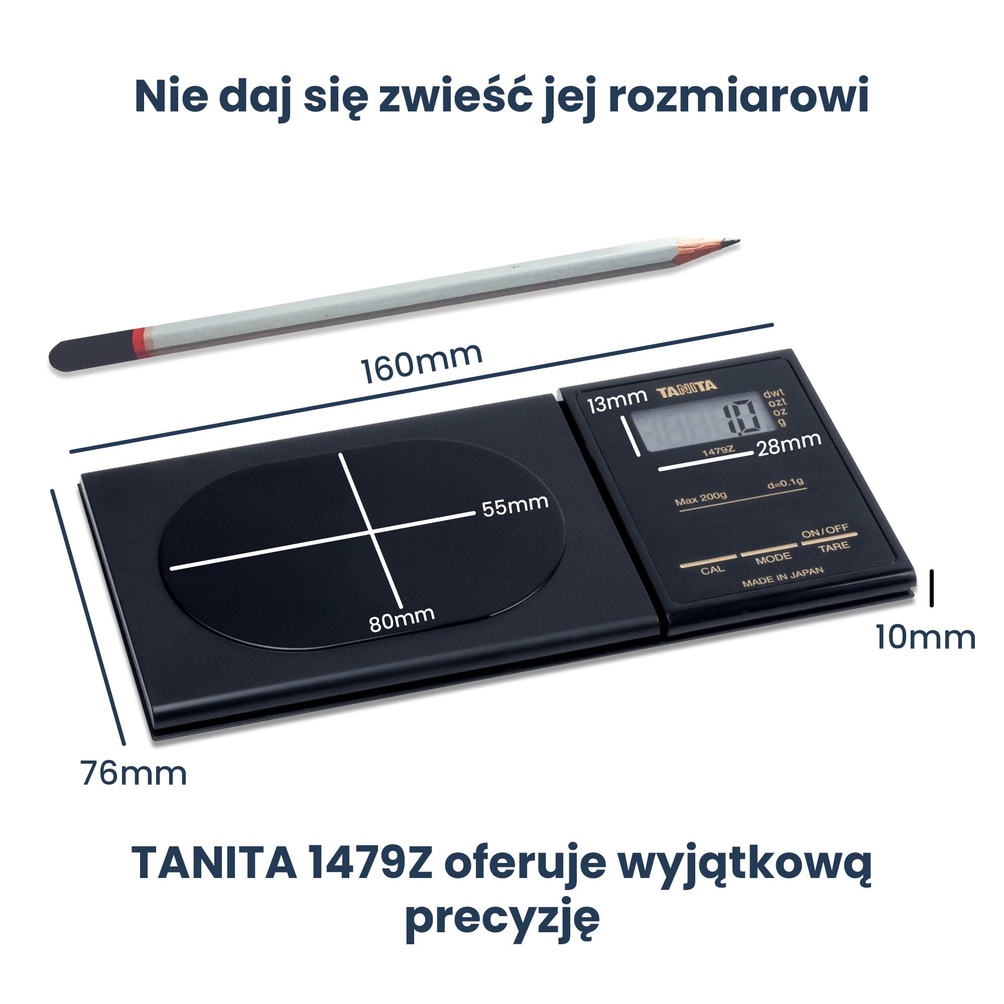 Tanita 1479Z waga kuchenna do 200 g, wyświetlacz LCD, kolor czarny