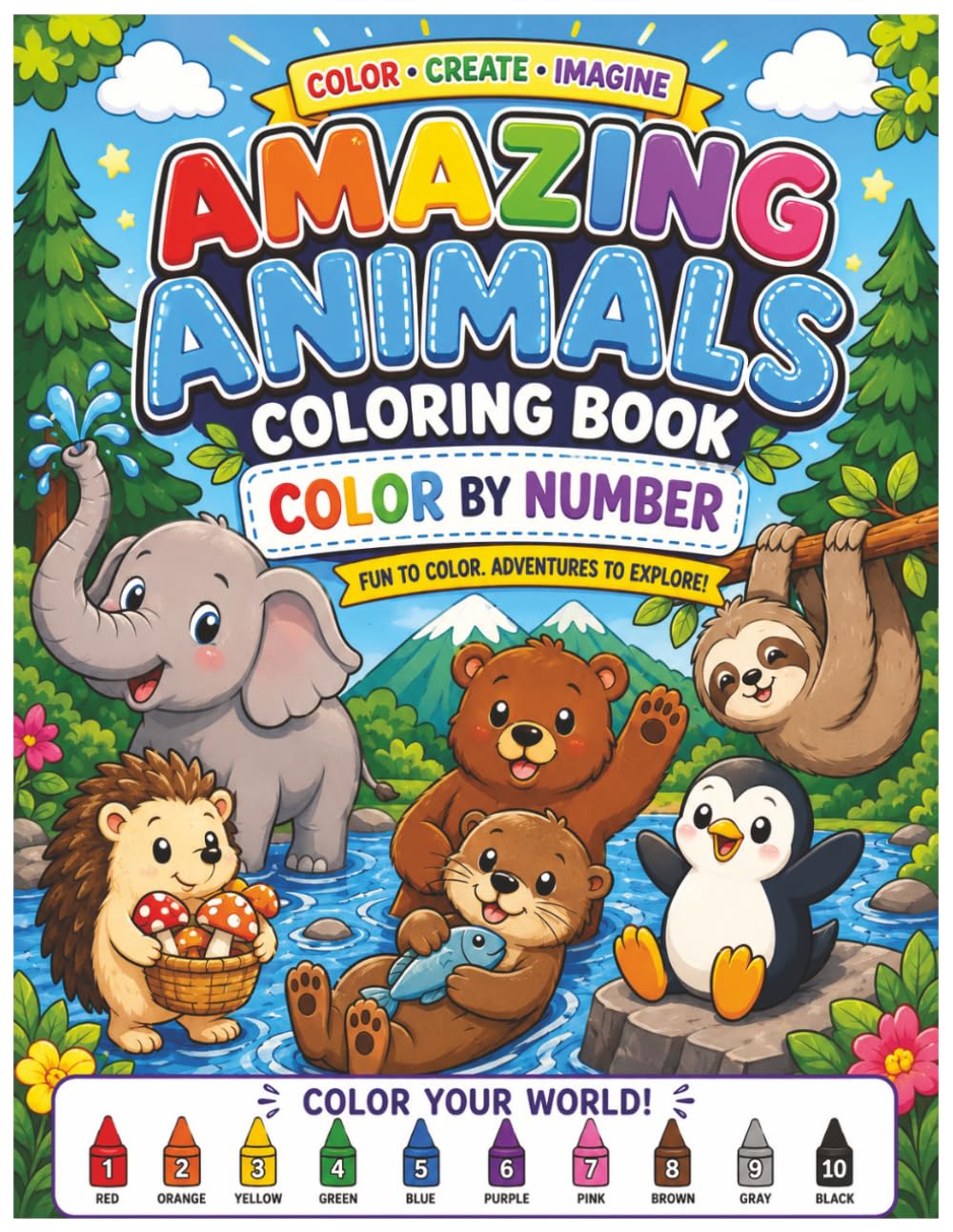 Amazing Animals Color By Number Coloring Book
