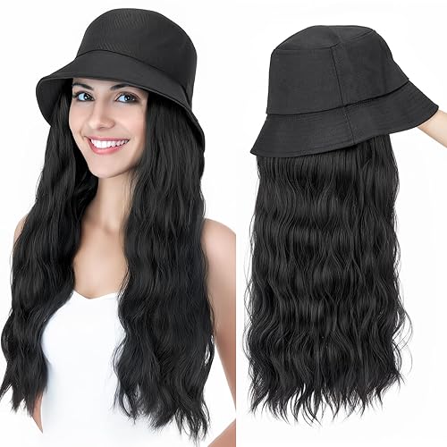 Miniatura 10 de SEGO - Gorra de béisbol con extensiones de pelo para mujeres, sintético resistente al calor, 6 pulgadas, postizo corto y recto ajustable, peluca