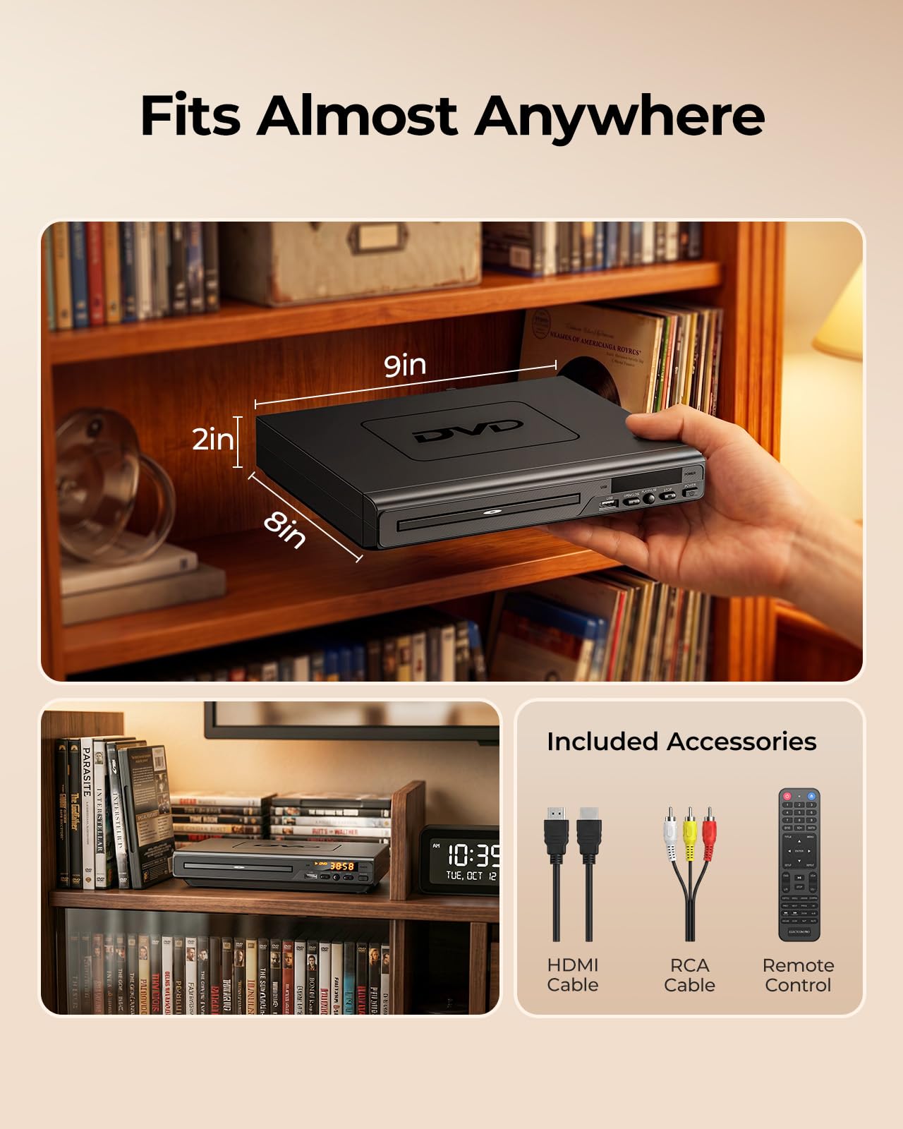 Reproductor de DVD para televisión con HDMI, para Smart TV, Reproductor de DVD USB