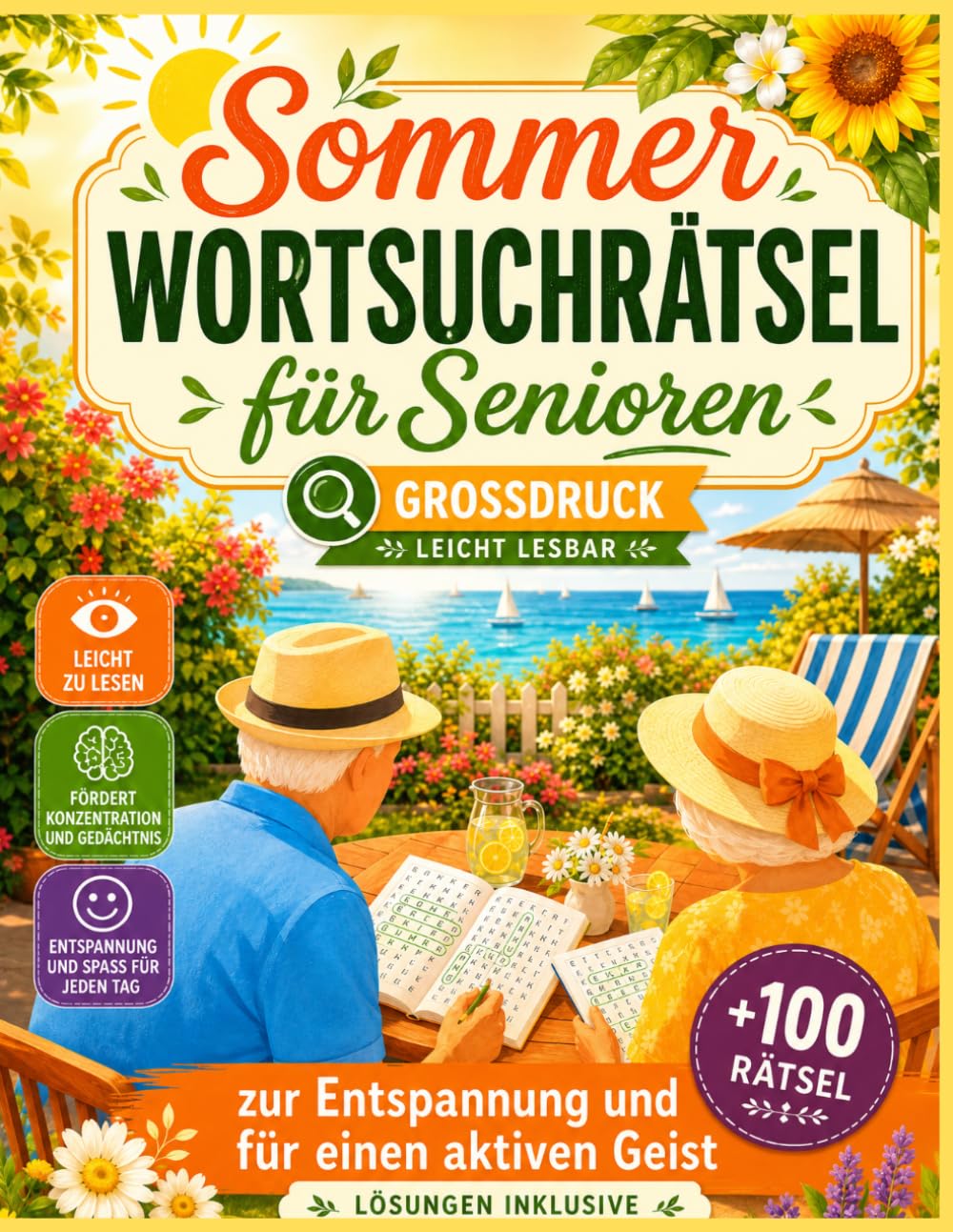 Sommer Wortsuchrätsel für Senioren – Großdruck: 100 entspannende Rätsel mit Sommerthemen: 100 entspannende Worträtsel mit Sommerthemen – ... | Ideales Geschenk für Oma, Opa und Rentner