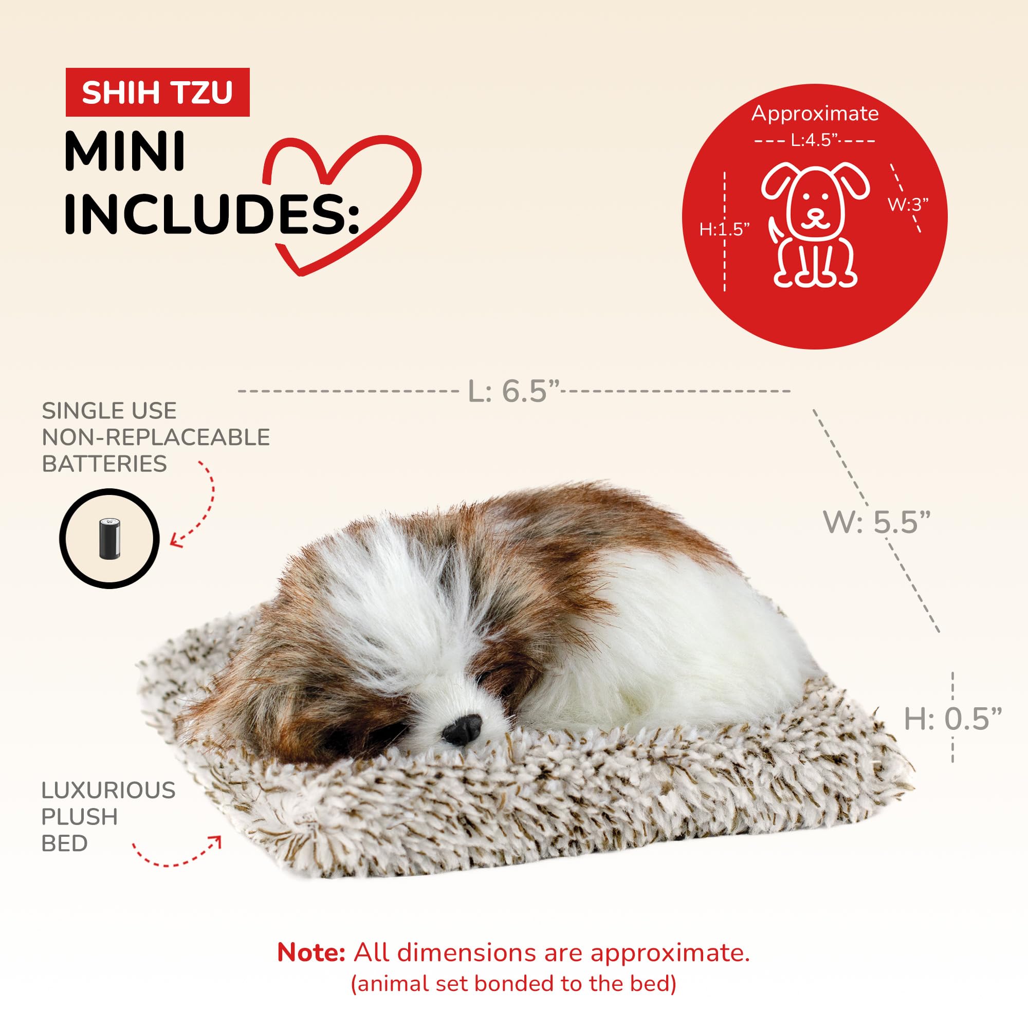 Mini Shih Tzu, Realistic, Lifelike Stuffed Interactive Plush Toy