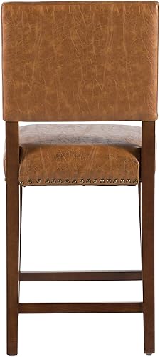 Miniatura 7 de Linon Brook, taburete de mostrador caramelo, 19 pulgadas de ancho x 22 pulgadas de profundidad x 40.5 pulgadas de alto, Carmel