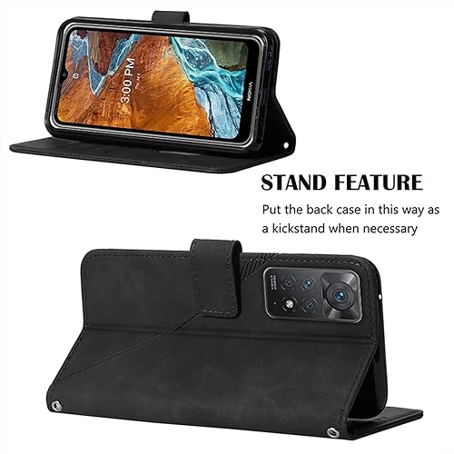 Miniatura 3 de LEMAXELERS Funda tipo cartera para Redmi Note 11 Pro Redmi Note 11 Pro con funda magnética de piel sintética con soporte para tarjetas funda