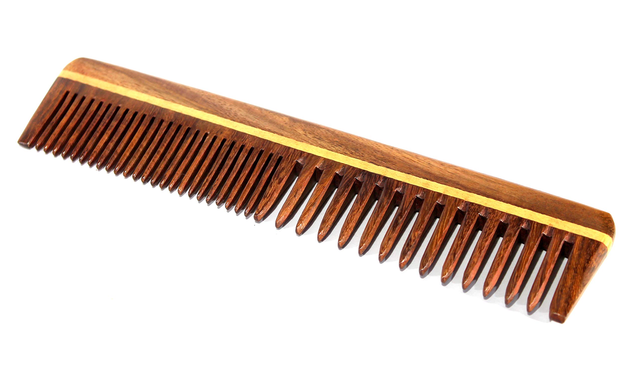 eSplanade Drewniany grzebień dla mężczyzn i kobiet - drewno Sheesham ręcznie wykonane antystatyczne włosy, grzebień do brody. (19 cm)