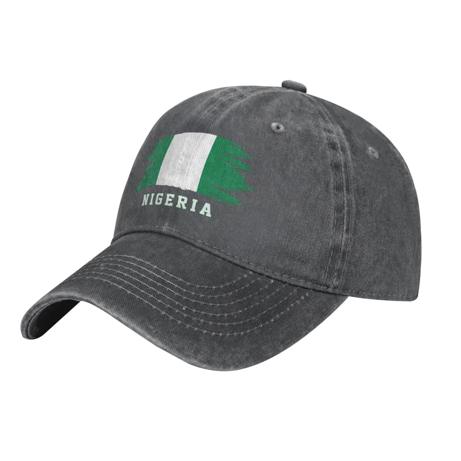 Yingd Unisex #130 Adult Cowboy Baseball Cap Nigeria Flag Nigerian Adjustable Sun Hat Breathable Hat For Men Women