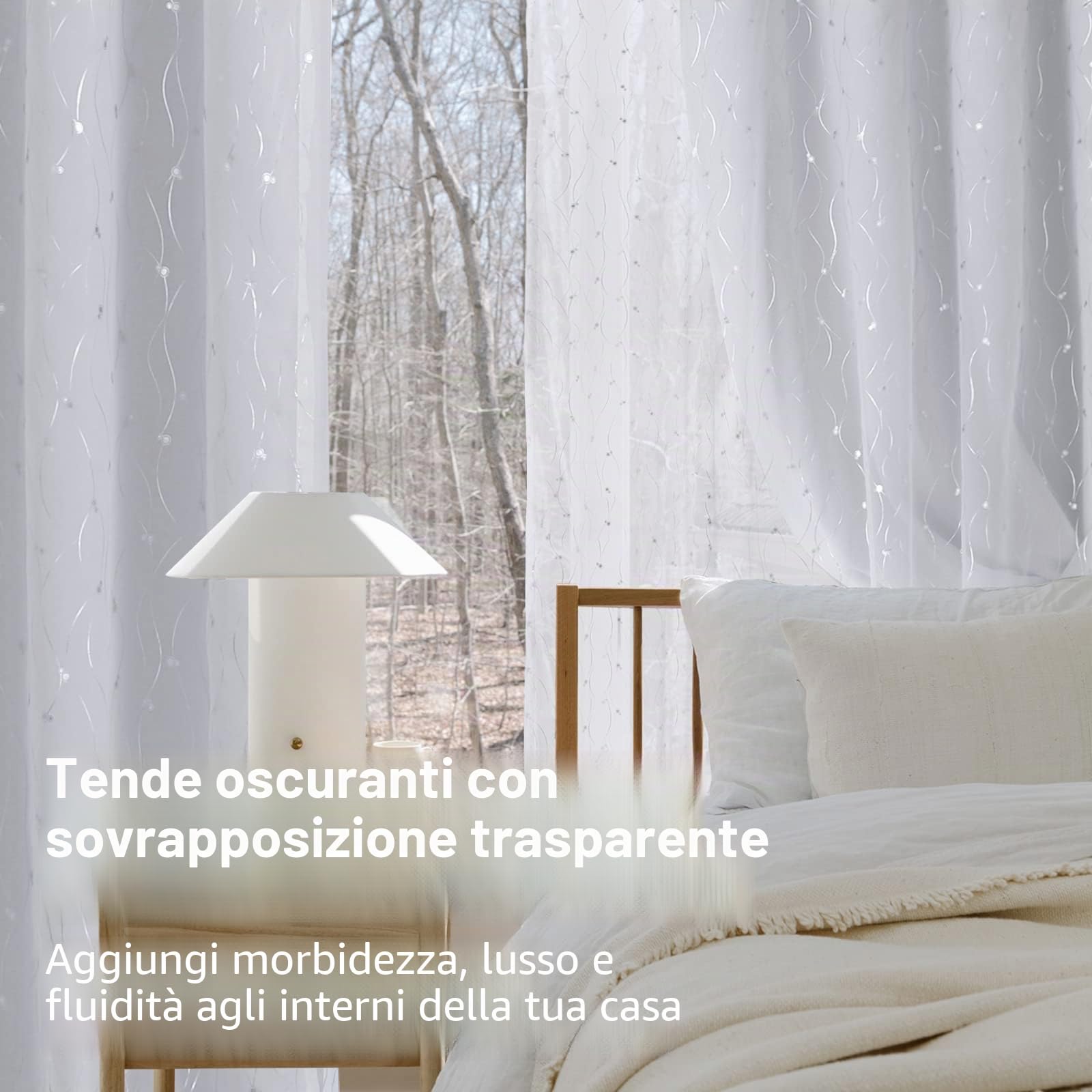 BGment Tende Oscuranti Bianche a Doppio Strato con Occhielli Argentati, Pannelli Isolanti Termici 2 Pezzi