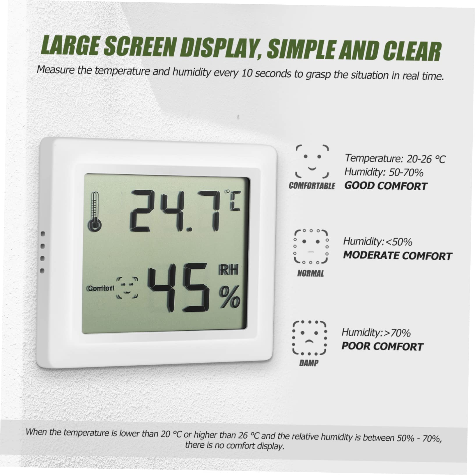 ifundom 2 Sätze Hygrometer Feuchtigkeitsmessgerät Für Zimmer Digital Drinnen Thermometer Innenumwelt Haushalt Temperaturüberwachung Zu Hause Abs 2 Stücke * 2
