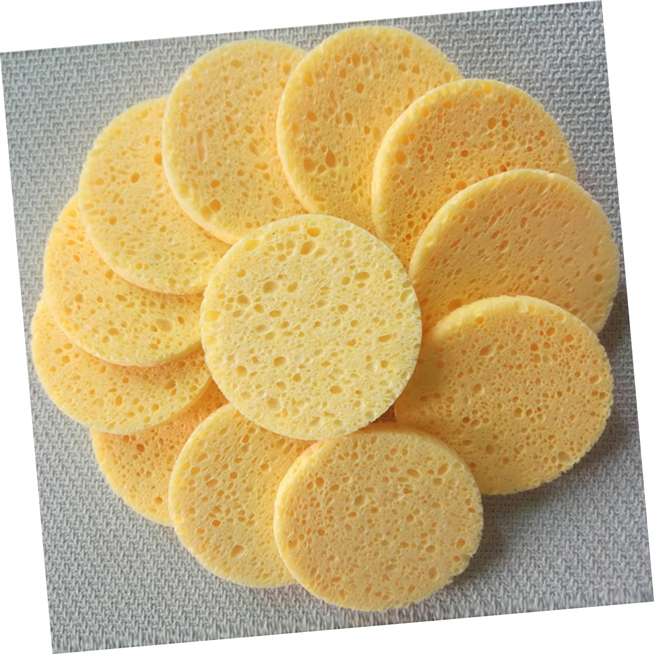 Healeved 100pezzi Pz Spugne Cellulosa Naturale Per Pulizia Viso Strumenti Per Rimozione Make-up Morbide e Delicate Formato Rotondo Per Esfoliazione e Detersione Pori