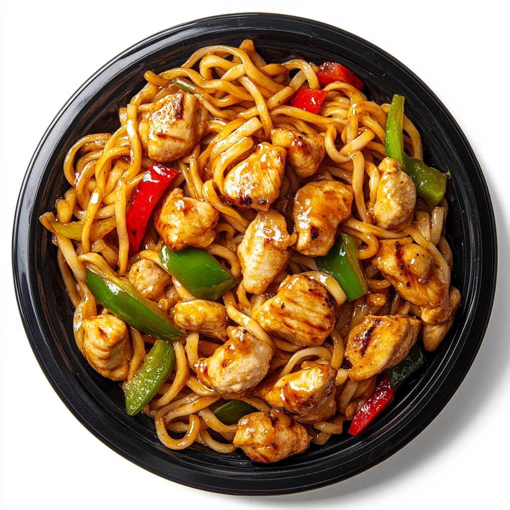 Grumpy Butcher Chef-Crafted Gourmet Meals - Chicken Lo Mein Noodles & Vegetables, 4-pack (14 oz each) - Asian Food Prepared Meals & Entrees