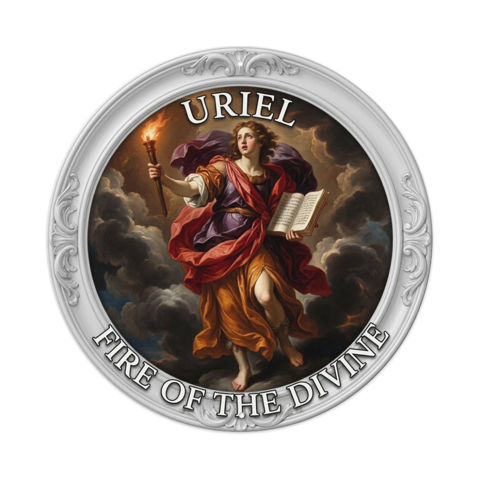 Fire of The Divine Archangel Uriel Flame Guardian Metal Tin Sign