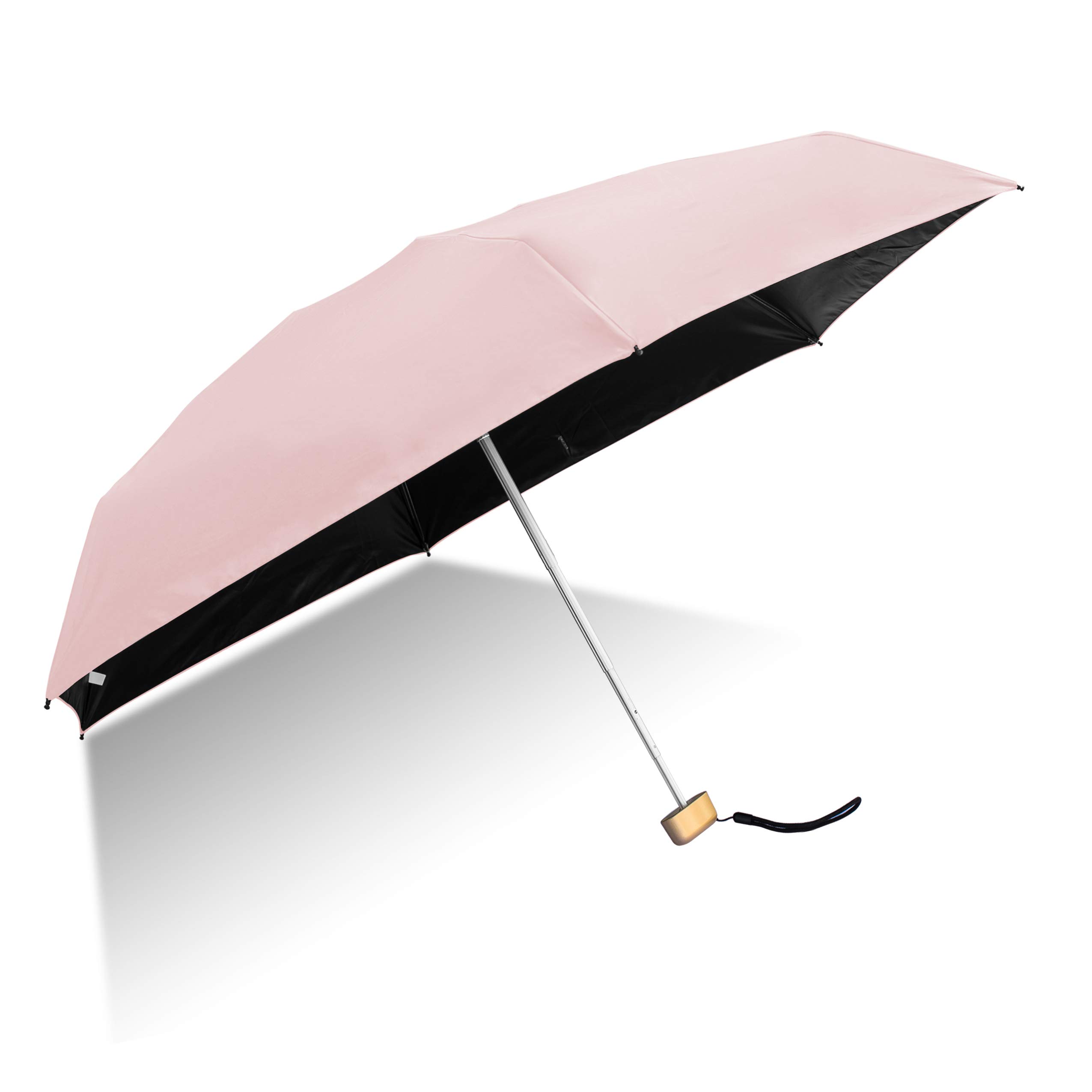 OrgenTravel Umbrella Lightweight Small Umbrella Folding Windproof Ultra Light UV Protection Umbrella(Pink)