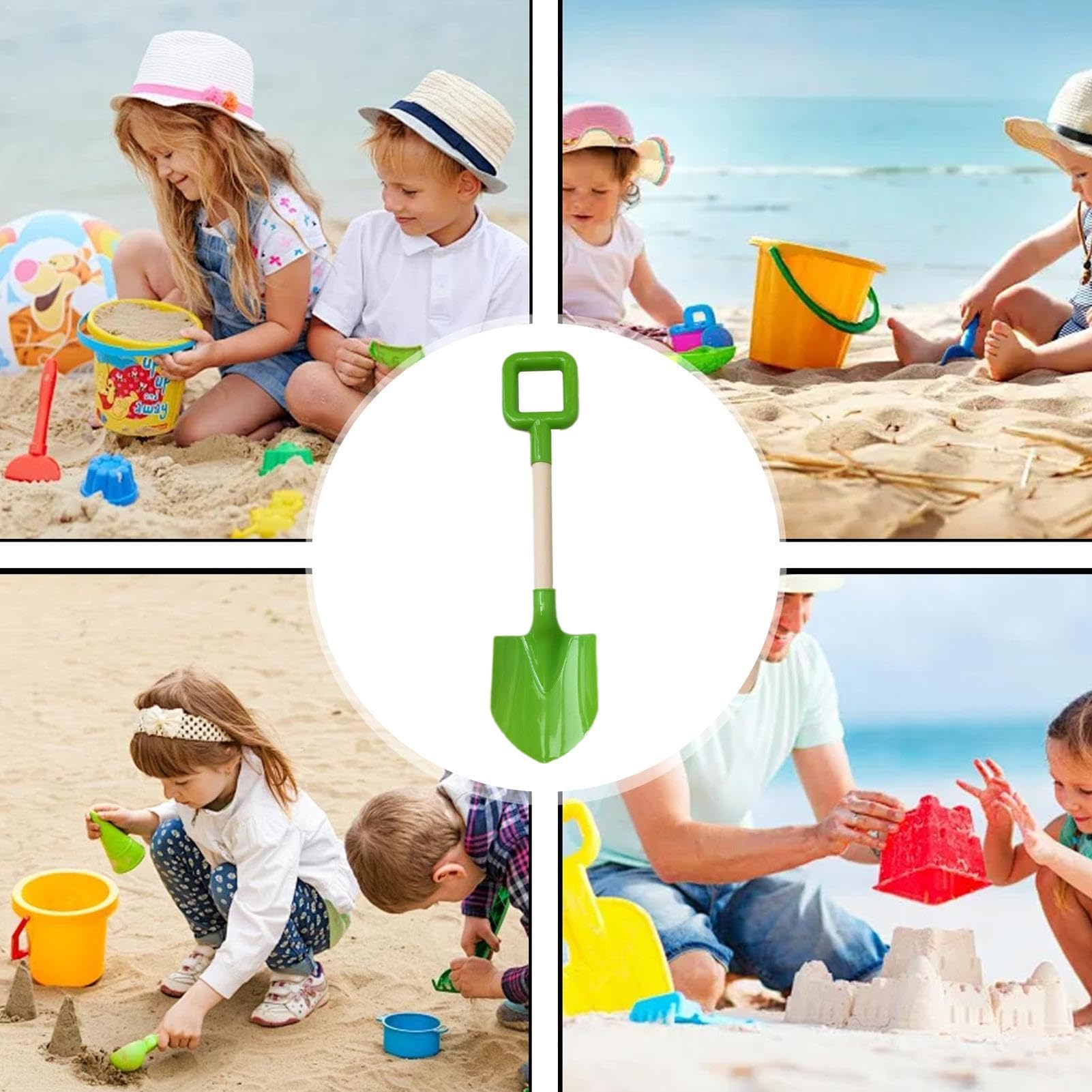Lot de 3 outils de jardinage pour enfants,40.6 cm de long,Pelle de plage pour le sable,Pelle à neige robuste,Poignée en bois durable,Bêche en plastique ABS,Pour jardin, cour, été, enfants et adultes