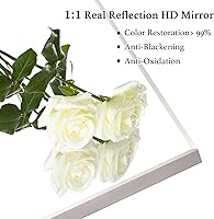 Vista 3 de Espejo de baño plateado de 20 x 36 pulgadas, espejo sin cobre, marco de aleación de aluminio, espejo rectangular montado en la pared, espejo moderno