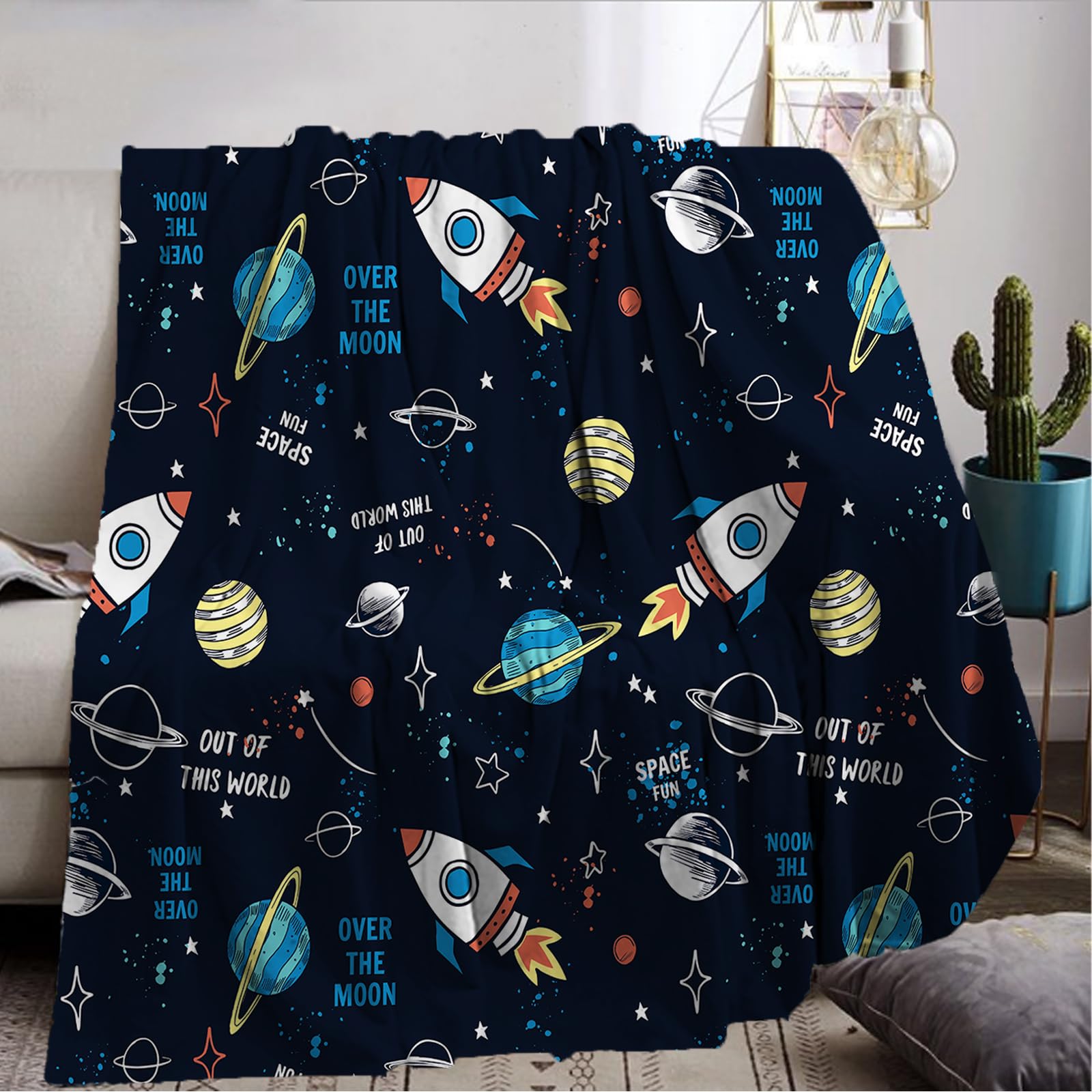 Couverture de fusée spatiale pour l'histoire du soir des garçons passionnés de galaxie