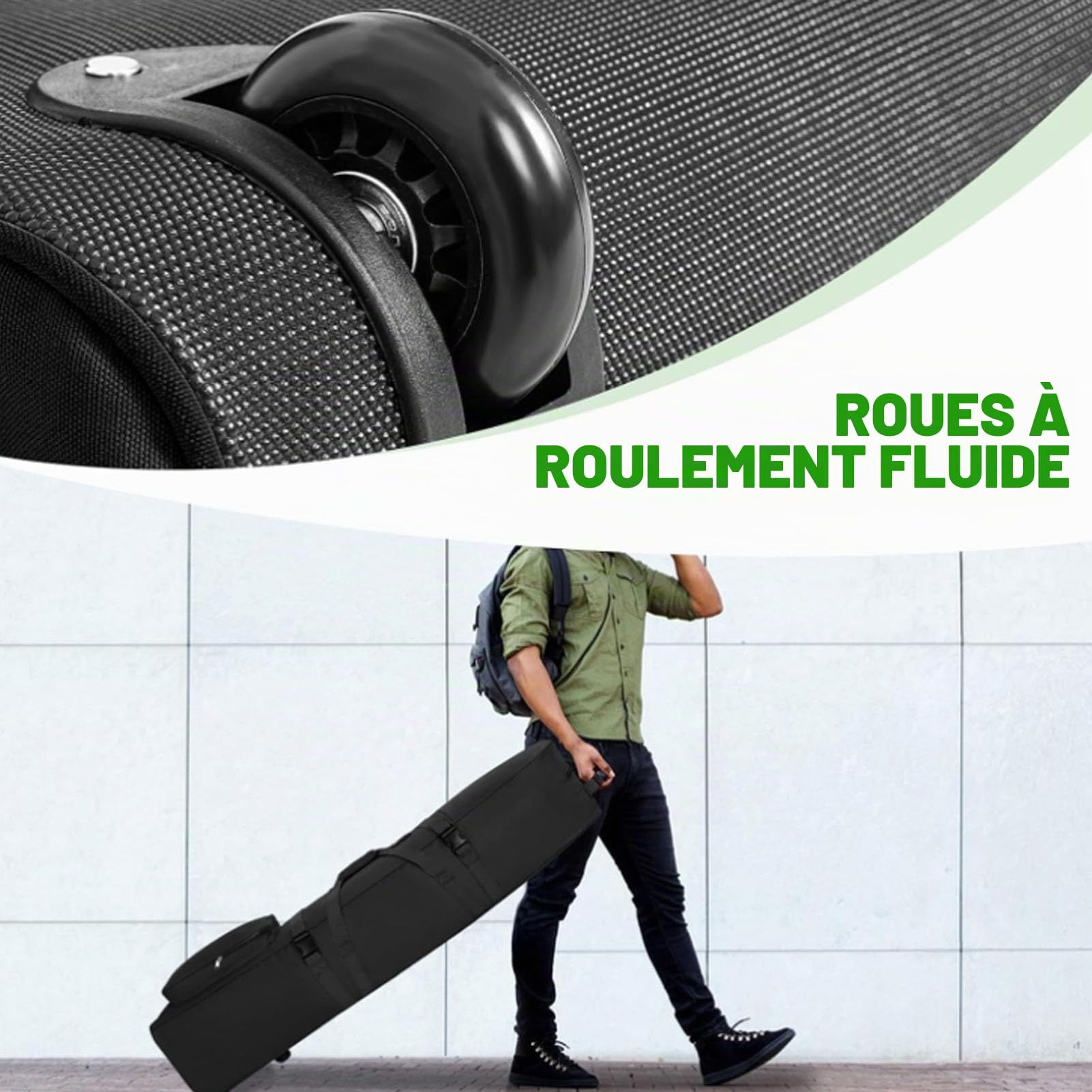 Sac de Voyage de Golf à roulettes, Sac de Golf, Sac de Club de Golf pour Voyage en Avion, Tissu Oxford, Roulement Silencieux
