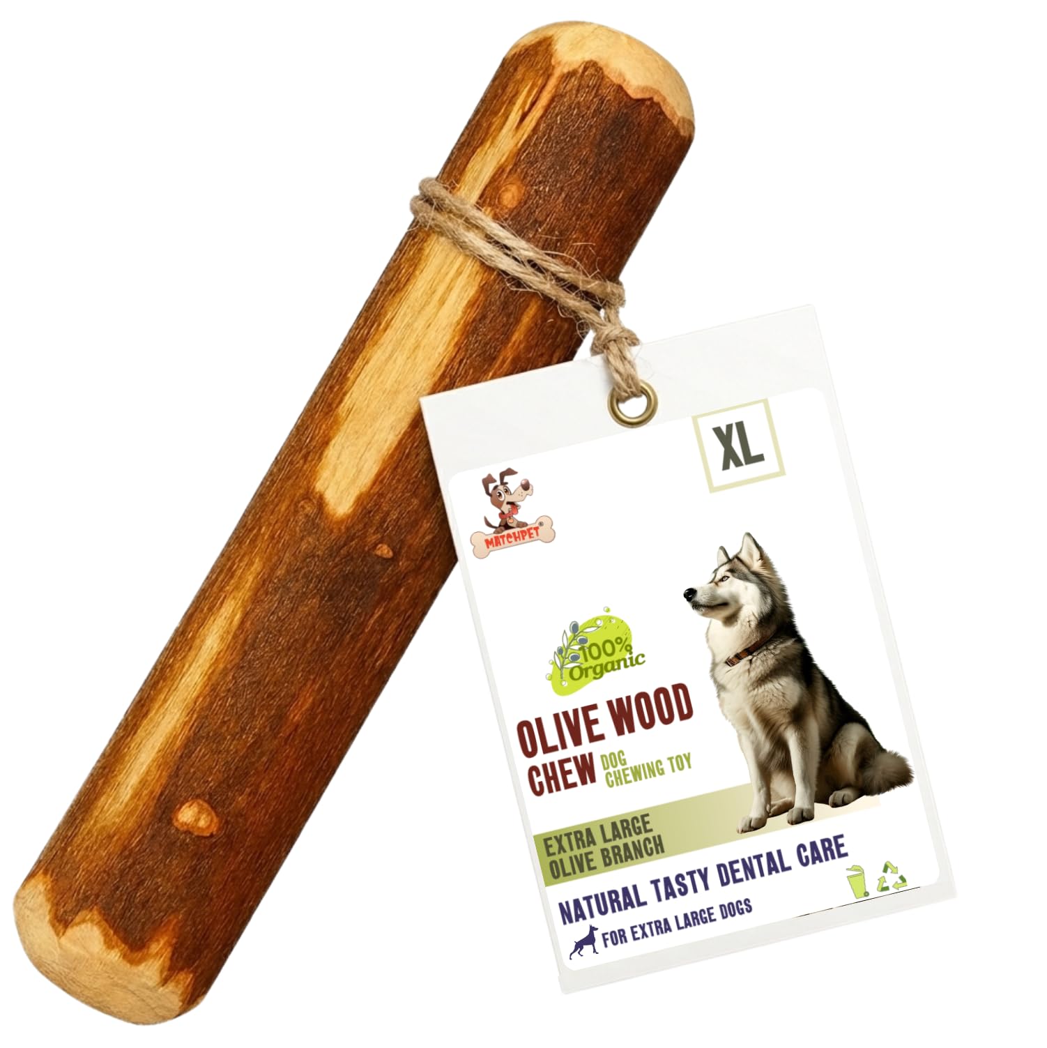 Matchpet Olive Wood Chew Stick for Dogs XL — Durable Splinter-Free Olivewood Dog Bone Chewing Stick, for Large Dogs & Aggressive Chewers over 36 kg, Natural Dental Care, Long-Lasting Dog Toy — image 1