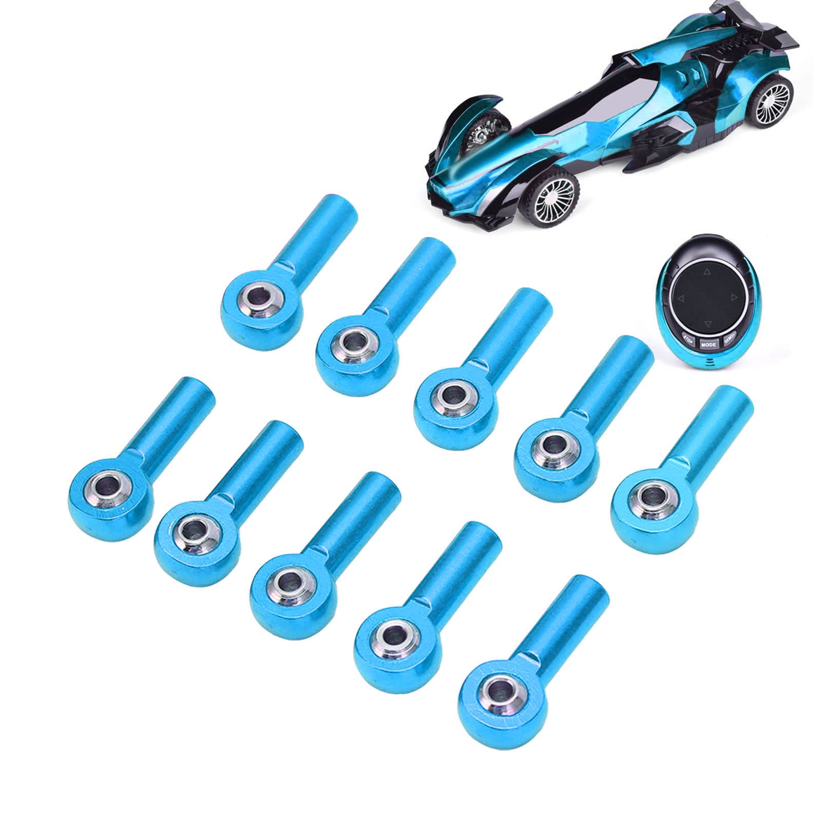 Dilwe Giunto Sferico RC, 10PCS M3 26mm Collegamento in Alluminio estremità Asta Giunto Snodo estremità Asta per 1/10 1/8 Accessorio Cingolato per Auto Telecomando Universale RC (Blu)