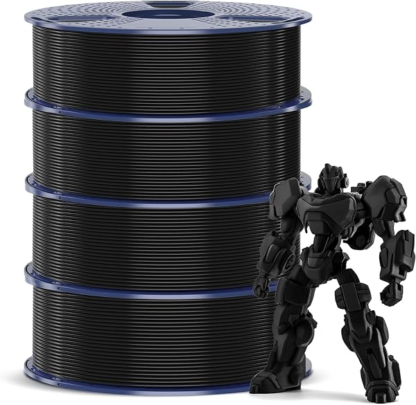 SUNLU 4KG PETG Filament Pakiet, Bardzo Wytrzymały Filament do Drukarek 3D PETG, Szpula 1 KG, 4 Rolki, Czarny*4
