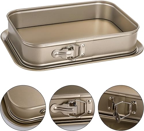 Miniatura 3 de SOUJOY Springform - Molde rectangular antiadherente para tartas de queso, molde grande con parte inferior extraíble, utensilios para hornear
