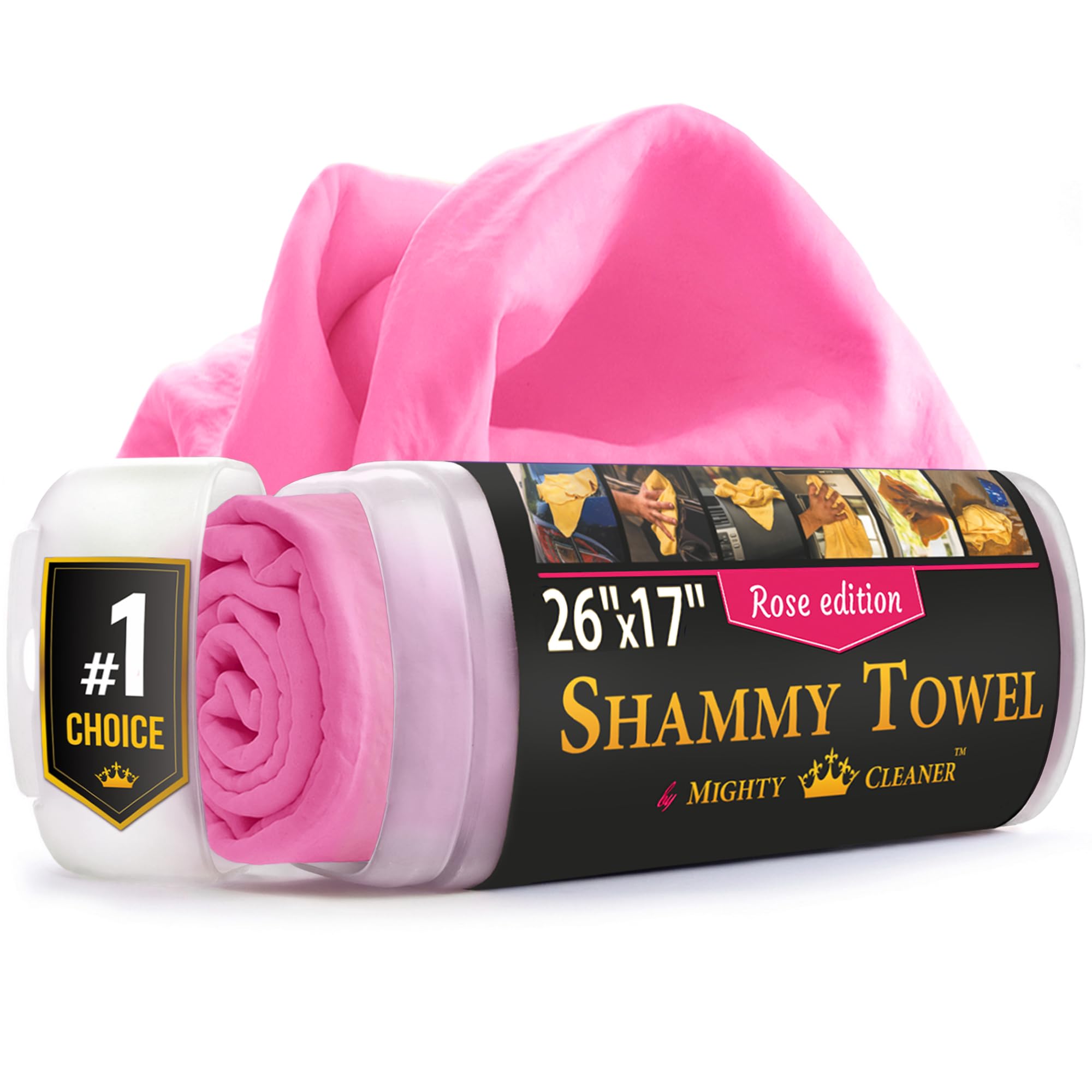Premium Shammy Cloth for Car Drying - Super Absorbent Reusable Chamois Towel - Scratch-Free - 26'x17'
