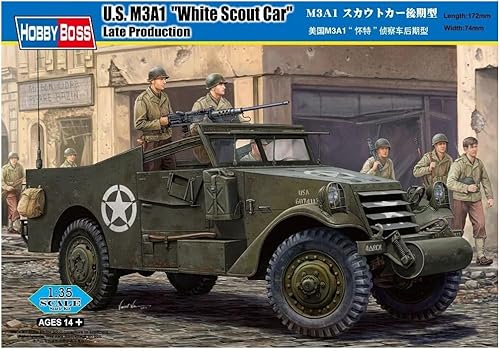 Hobby Boss US M3A1Blanco para Coche con Scout Late Producción Vehículo Edificio Modelo Kit