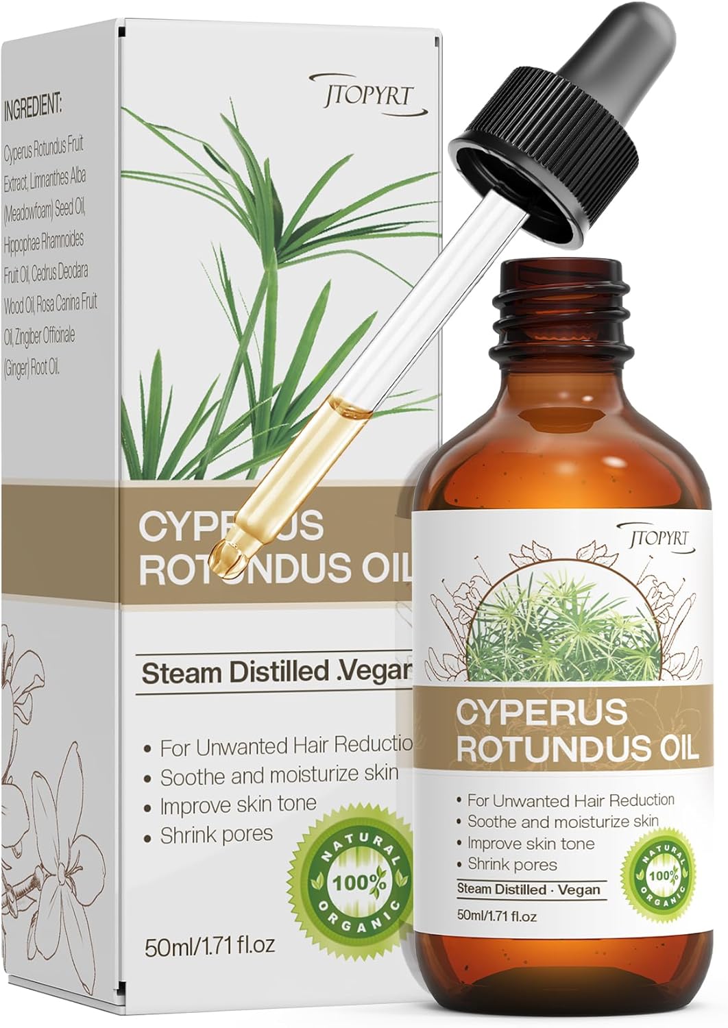 Cyperus Rotundus Oil for Hair Removal: Reduces Unwanted Hair Growth, Slows Regrowth, Soothes Skin & Shrinks Pores Suitable for All Skin Types (1.71 Fl Oz) Cyperus Rotundus Oil for Hair Removal: Reduces Unwanted Hair Growth, Slows Regrowth, Soothes Skin & Shrinks Pores Suitable for All Skin Types (1.71 Fl Oz)